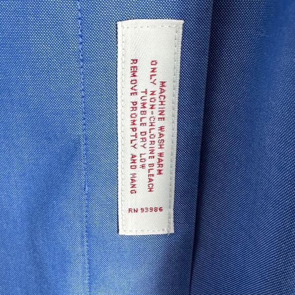 Brooks Brothers Blue Long Sleeve Button Down Collar Button Up Shirt Size 17 1/2 - Picture 4 of 8